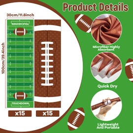 30Pcs Football Cooling Towels for Neck and Face 40 x 12 Inch Football Sports Team Gifts Workout Ice Towel for Gym Sweat Microfiber Breathable Chilly Bulk Neck Wraps for Athletes Camping Travel Outdoor