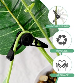 M METERXITY 30-Pack Adjustable Plant Clips, 360 Degree Plant Training Clips, Plant Stem Bender Training Clips for Low Stress Training/Plant Ties/Gardening Accessories [Black]