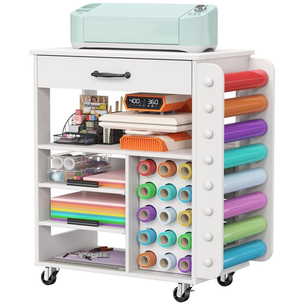 Lifewit Rolling Craft Cart with Pull-Out Tray and Drawer, Organizers