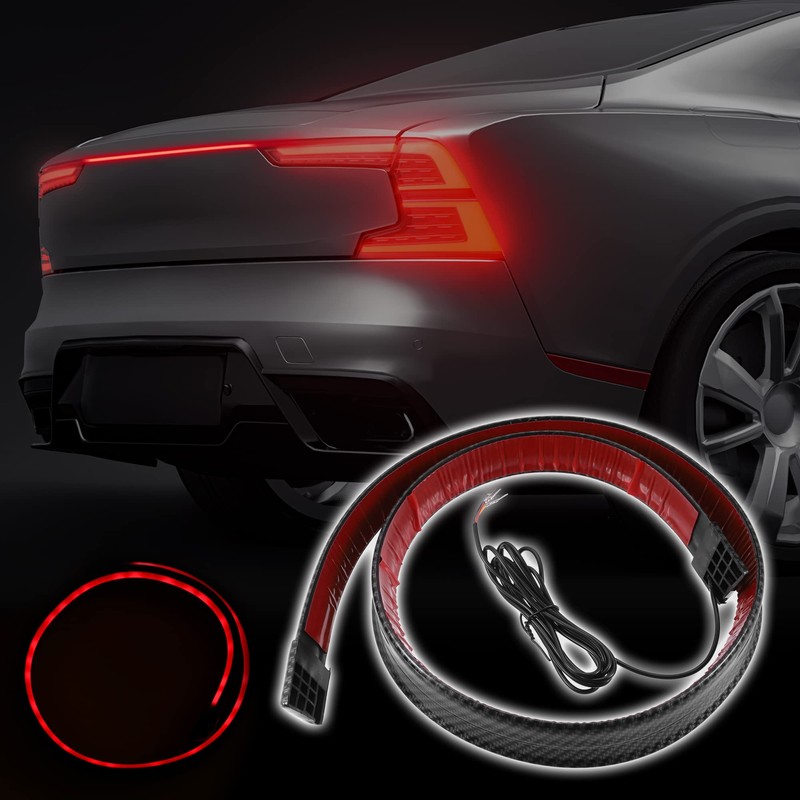 X AUTOHAUX Universal Car Spoiler with Red LED Brake Light