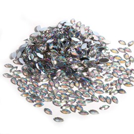 500 Pieces Iridescent Crystals, AB Crystal Flatback Rhinestones, Water Drops, Crystal Acrylic Special Effects Rhinestones, 5 Colours Optional, Acrylic