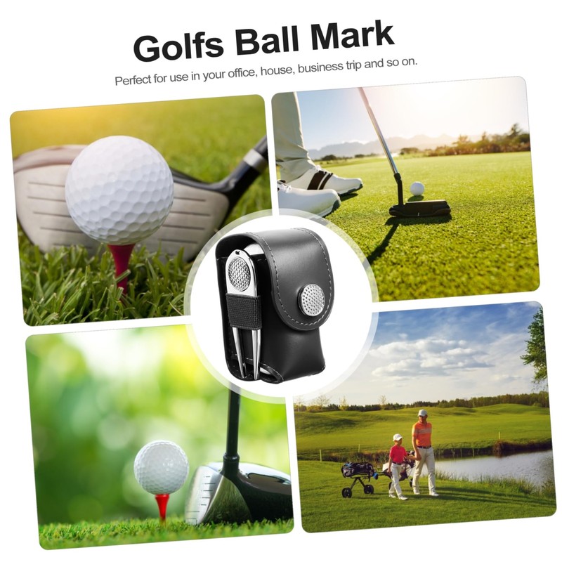 KOMBIUDA 2sets Golf Marker Divot Tool Golf Tee Bag Set