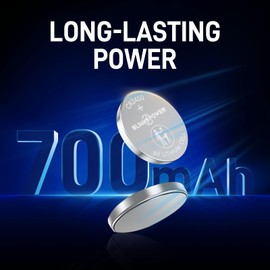Blinkspower CR2450 Lithium 3V Coin Battery, 6 Pack 2450 Battery, Child-Safe & Longest Lasting for Key Fobs, Smart Home Devices