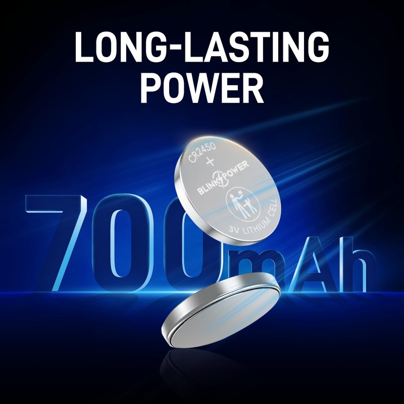 Blinkspower CR2450 Lithium 3V Coin Battery, 6 Pack 2450 Battery,
