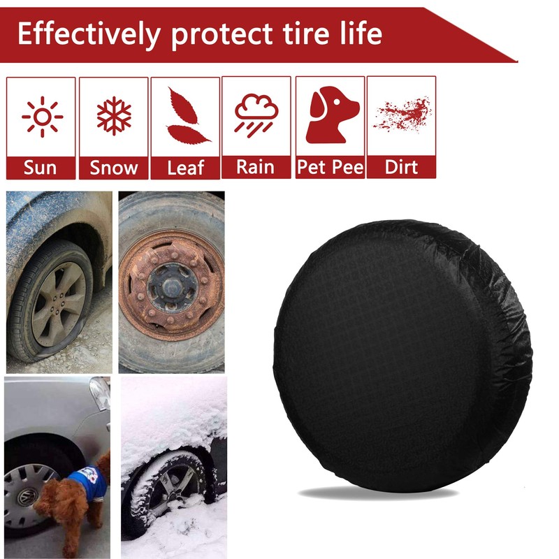Moonet Tire Covers for RV Wheel (4 Pack Black), Oxford
