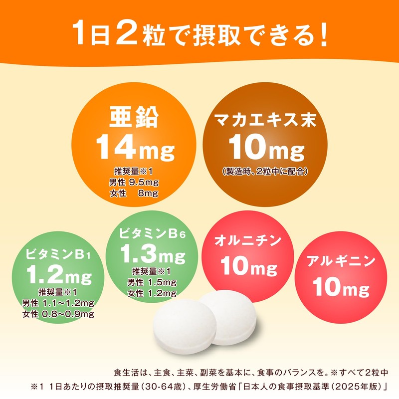 Dear Natura Zinc, Maca, Vitamin B1, Vitamin B6 60 pills
