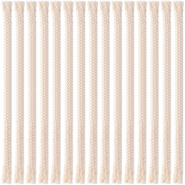 HINZIC 15pcs 1/4" Round Cotton Oil Lamp Wicks Replacement for Tiki Torches, Alcohol Candle Burner, Kerosene Lantern, Oil Lantern