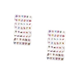 VICASKY 2sets Daisy Flower Wood Pulp Nail Decals DIY Nail Art Stickers for Unique Manicure Designs Eye Catchy Decoration for Home Use 4boxes*2