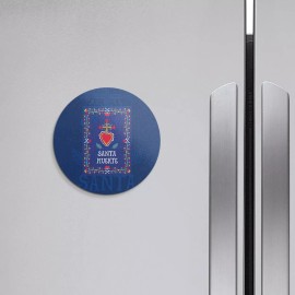 Unbranded Santa Muerte Day Of The Dead Mexica | 4'' X 4'' Round Decorative Magnet