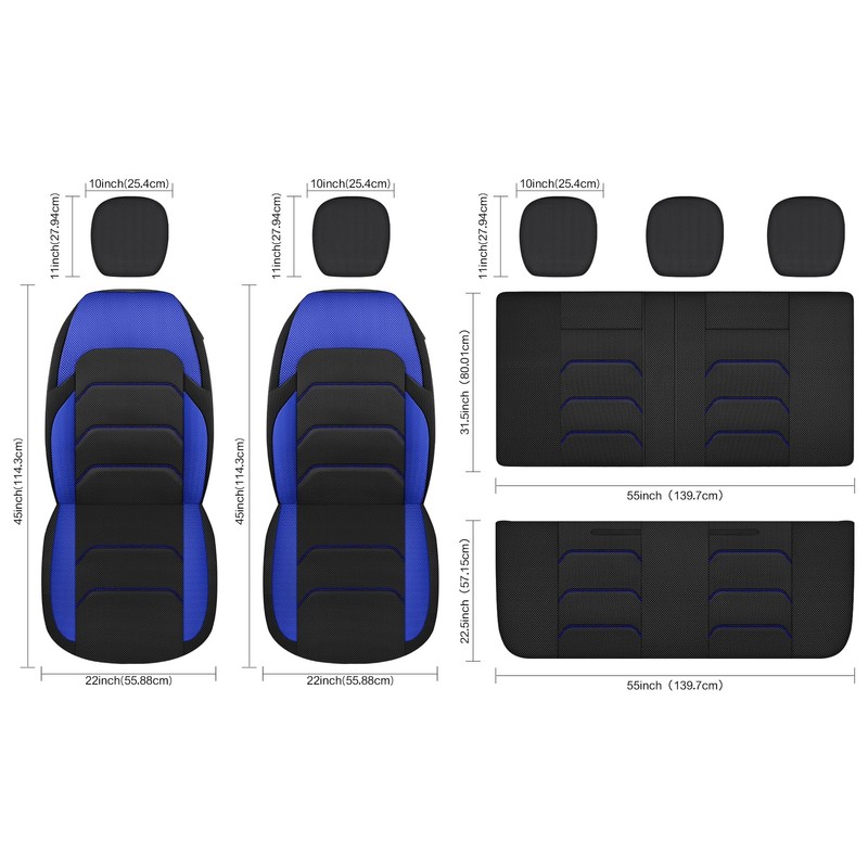 CAROMOP 3D Air Mesh Car Seat Covers 2 Front Seats,Breathable