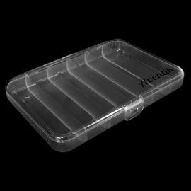 Aventik Super Transparent Super Strong Polycarbonate Fly Fishing Fly Box Four Different Multi-Compartment Options Great Pocket Size 7.52X5.24X1.08inch Fishing Tackle Box Fishing Hook Box (6C-A)
