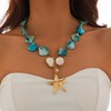 Dcfywl731 Starfish Shell Necklaces for Women Trendy Summer Beach Jewelry