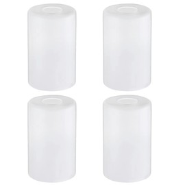 White Frosted Glass Shade Replacements - 4 Pack Elegant Cylinder Glass Globe Shades with 1-5/8-inch Fitter for Pendant, Chandelier, Wall Sconces