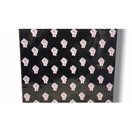Makena Prints Black Power Gift Bags Size: 13" x 10.47" x 5.75". Holds up to 8lbs. Suitable for Birthdays, Baby Showers, Weddings, and more. Black, White (Black)