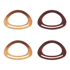 Gotetiso Bag Handles, Pack of 4 Wooden Bag Handles, Wooden Bag Handle, D Shape Handle, Wooden Bag Handle, D Shape Wooden Handbag Handles, Oval Handles for Handmade