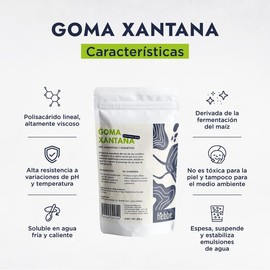 Hebbe - Goma Xantana Transparente, Gelificante y Estabilizante Natural para Cosméticos, 250 g