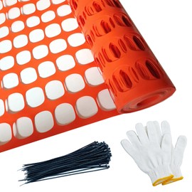 KALYSIE Safety Fence Plastic Mesh Fencing Roll, 4'x100' Feet 1 Roll with 100 Zip Ties, Temporary Reusable Netting for Snow Fence, Garden, Construction and Animal Barrier (Orange MW 10.71 lb/roll)
