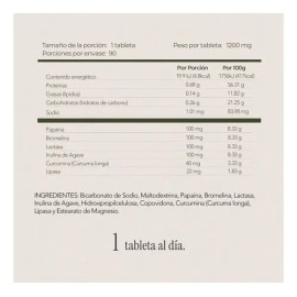 Enzimas Digestivas + Prebióticos | 90 Tabletas 1.2g | Maklen Sin Sabor