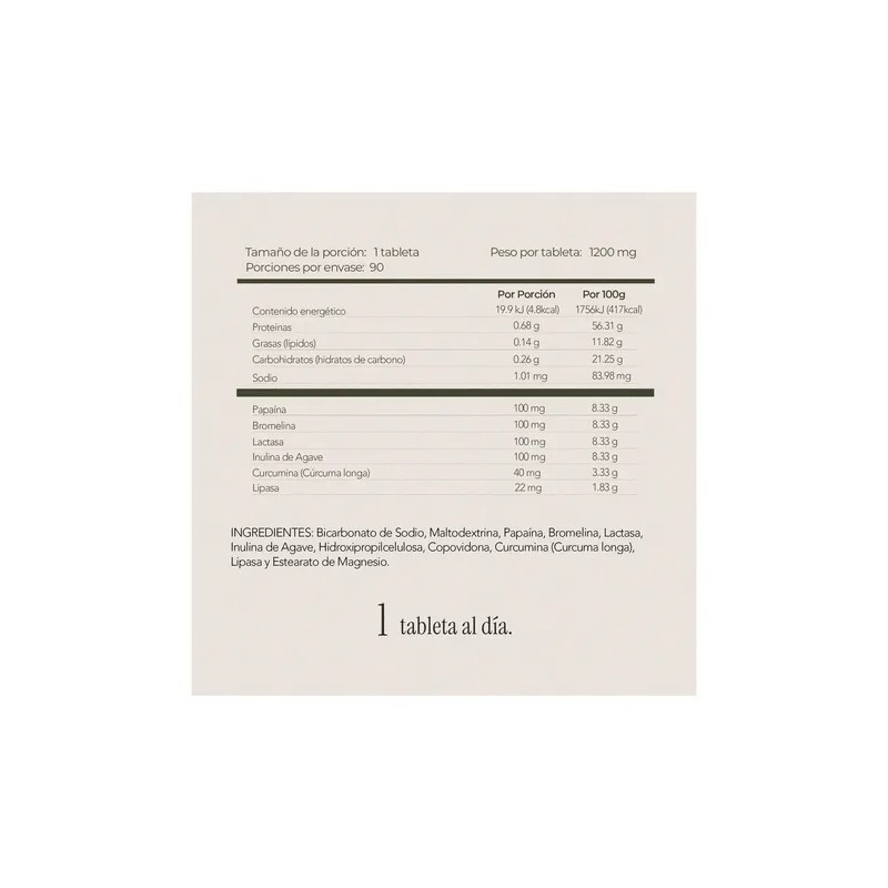 Enzimas Digestivas + Prebióticos | 90 Tabletas 1.2g | Maklen
