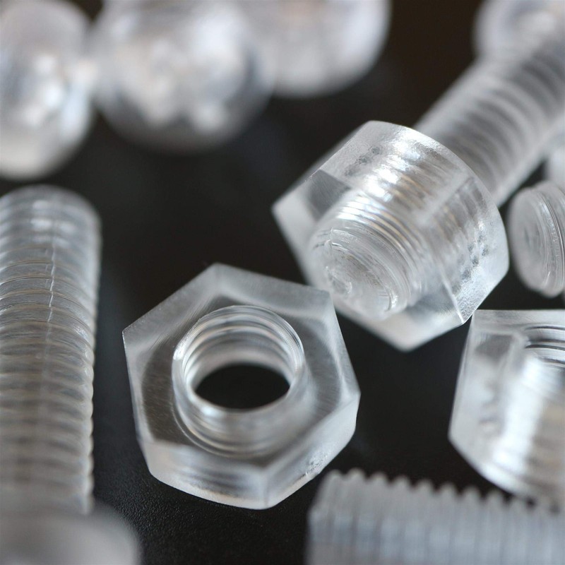 Pack of 20 Transparent Clear Plastic Acrylic M6 x 20mm