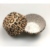 Moldes de papel para magdalenas, diseño de leopardo, 100 unidades,