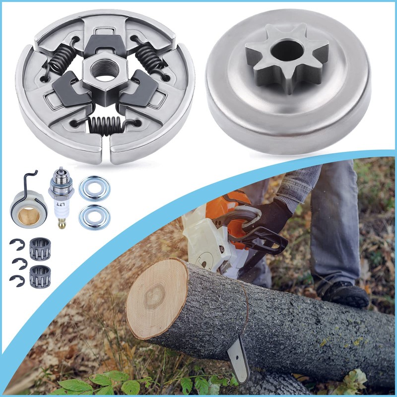 Adefol Sprocket Clutch Drum 3/8" 7T Needle Bearing Kit for