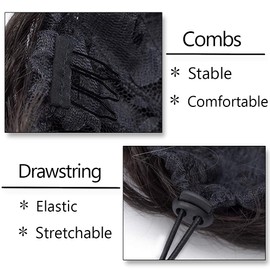 Hair Bun Updo Ponytail Hair Extensions -Dark Brown- Scrunchy Scrunchie Hair Ribbon Donut Chignons Up Do