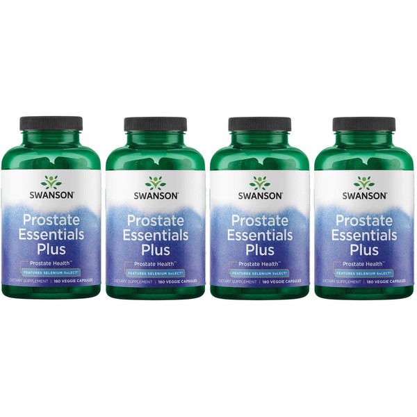 Swanson Prostate Plus - Natural Supplement for Men Promoting Healthy Urinary Tract Flow & Frequency -Supporting Overall Prostate Health - (180 Veggie Capsules) 4 Pack