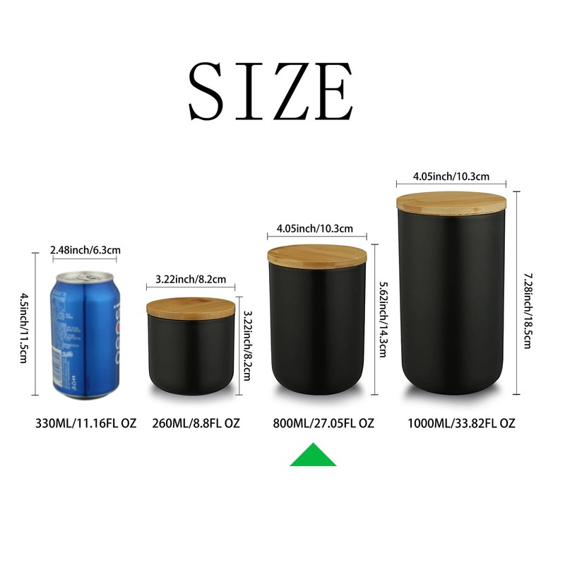 jessie Ceramic Storage Containers with Airtight Seal Bamboo Lids Kitchen