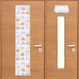 Breling 2 Pcs Classroom Door Window Cover Blackout Shade for Window Door Curtain Cover Lockdown Shade Classroom Decor Darkening Blackout Drape for Nursery School Office 8 x 39 Inches(Boho Style)