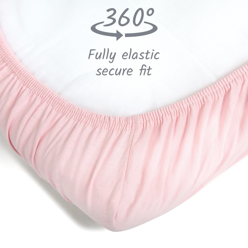 Crib Sheets 50x90cm Award Winning 100% Organic Cotton Fully Fitted