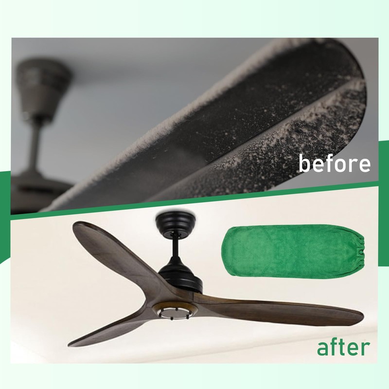 Hlimior 4 PCS Ceiling Fan Duster Kits,100% microfibre fan blade