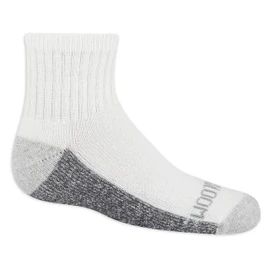 Fruit of the Loom Boys' Dual Defense Ankle Socks (10 Pack), White, Medium