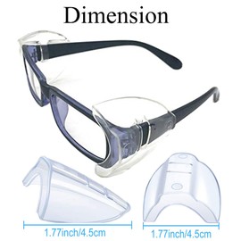 11 Pairs Glasses Side Shields, Slip on Side Shields, Fits Medium to Large Eyeglasses Frames (10 Pairs Clear and 1 Pair Transparent Black)