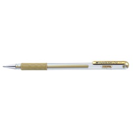 Pentel 0.8mm Tip Hybrid Gel Metallic Comfortable Finger Grip Ink Pen - Gold