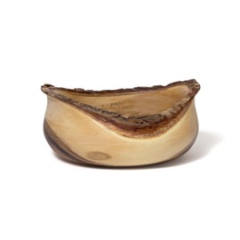 Lipper International Acacia Rustic Tulip Serving Bowl with BARK Edge MED