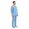 Amaxer Men's Long Cotton Pyjamas Set with Button Placket Long