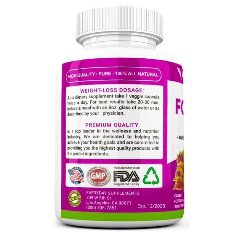 Everyday Supplements 6 x Forskolin Maximum Strength 100% Pure 3400mg