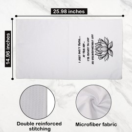 Lotus Themed TV Tea Towel Live an Uncomfortable Life Kitchen Towel Black Comedy Drama Thailand Lover Funny Housewarming Self Care Gift (I Just Don't Think)