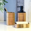 Bathroom Set 3 Piece Acacia Wood Bathroom Accessory Set with