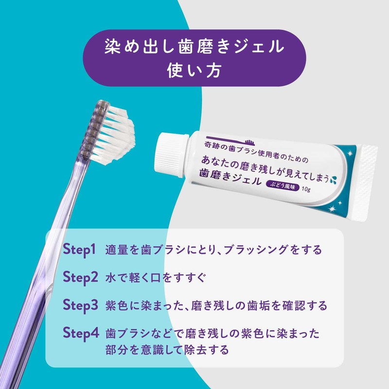 奇跡のオーラルケア 染め出し歯磨きジェル＆奇跡の歯ブラシ〈トライアングル〉3本セット (イエロー３本)