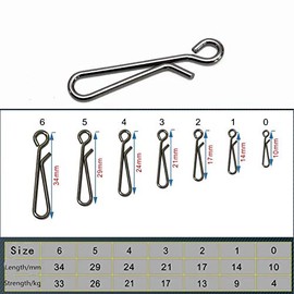 (6 _32mm) - Z & S 100pcs Fast Fishing Swivel Snap Clips Stainless Steel Hanging Snap Quick Lock Hook Link Clips Rigging Link Clips Safety Decoy Swivels Snap Size 0-6