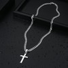 Jstyle 925 Silver Cross Necklace, Men's Cross, Stainless Steel Chain,