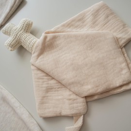 Big Newsies Knitted Cross Loveys for Babies | Newborn Baby Lovey Religious Baby Gifts | Baby Unique Neutral Gifts Boys and Girls (Beige)