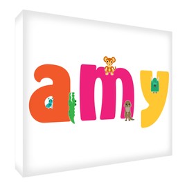 Feel Good Art Diamant Poliert Baby Andenken/Token Cute Illustrationen und Girl 's personalisiert mit Name (10,5 x 15 x 2 cm, mittel, lhv-amy)