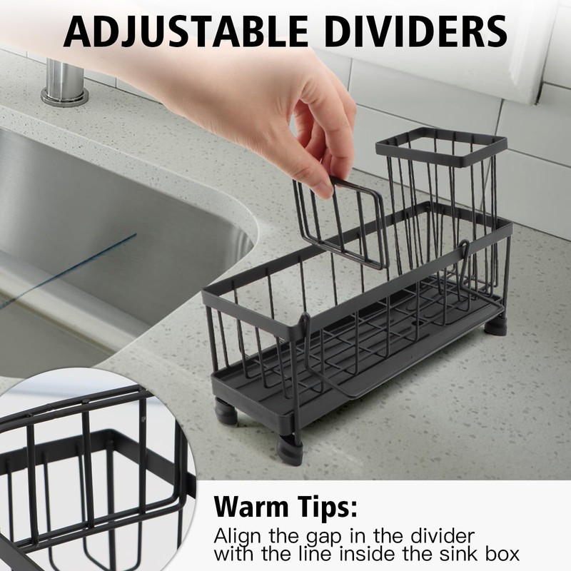 ZYNERY Sink Organizer for Kitchen, Kitchen Sink Organiser with Automatic