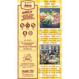 Aneto 100% Natural Low Sodium Chicken Broth | 34 Fl Oz - 1 Pack | Freshest Ingredients | No Concentrates or Powders |