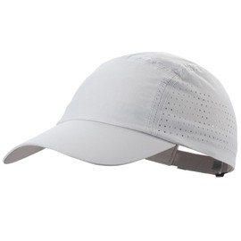 Decentron Mens Quick Dry Outdoor Sports Hat UPF 50+ Cooling Run Cap Baseball Fishing Hat Light Grey