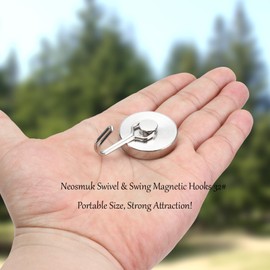 Neosmuk Swing Magnetic Hooks for Cruise Cabins – Heavy Duty 120lb Strong Magnet Hooks, Cruise Essentials for Ship, Fridge, Wall, Ceiling, Door, Hanging and Decorations (Pack of 6, Silver)