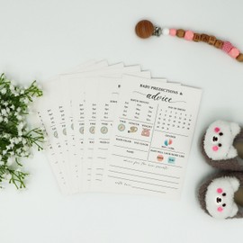 Baby Predictions and Advice Cards for Baby Shower, 50 Baby Prediction Cards